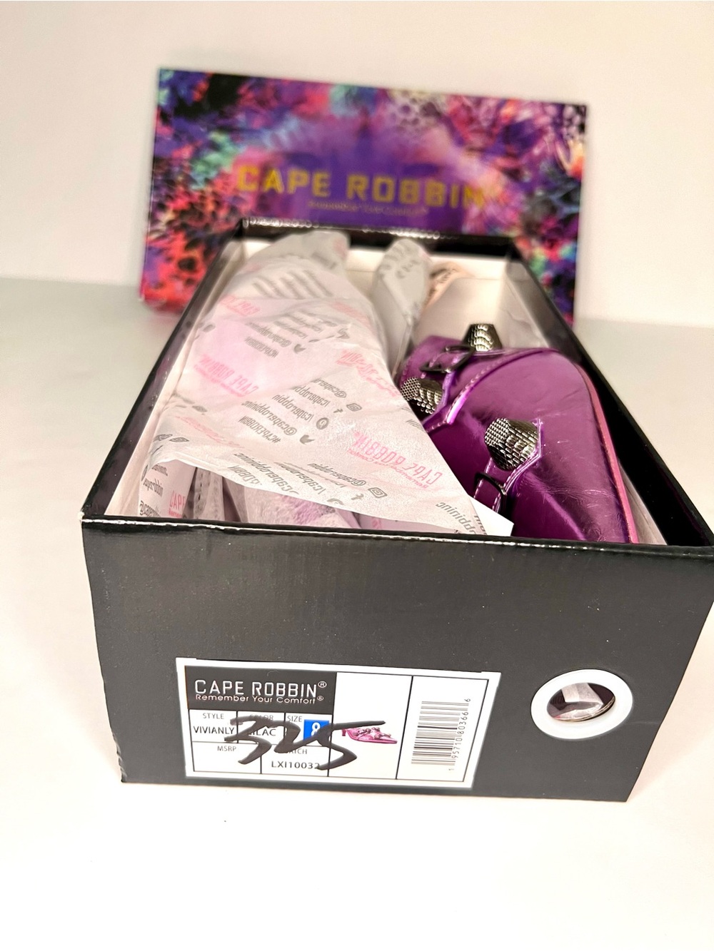 Metallic Embellished Purple Mules w/ Industrial Hardware Studded Metal Accents - Picture 3 of 13